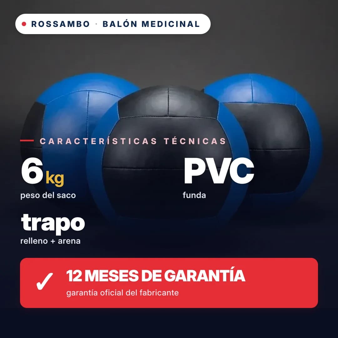 Balón medicinal, lona de PVC, 6 kg
