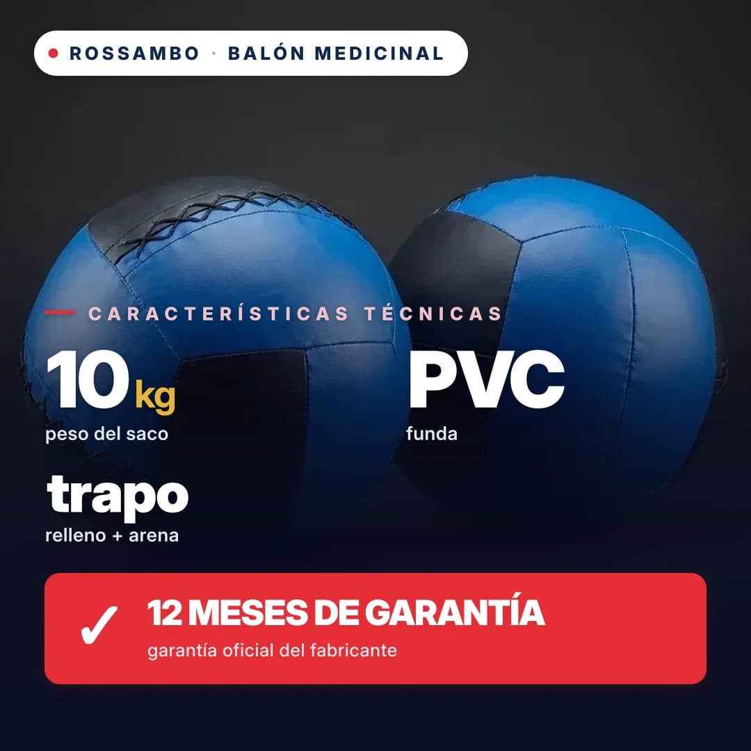 Balón medicinal, lona de PVC, 10 kg