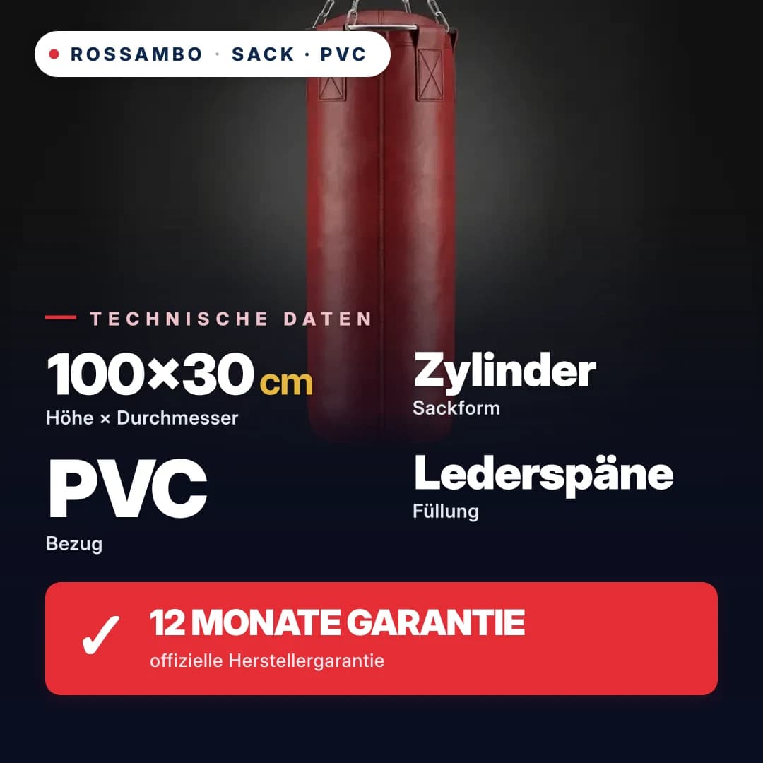 Boxsack Zylinder, PVC-Plane, 100×30 cm