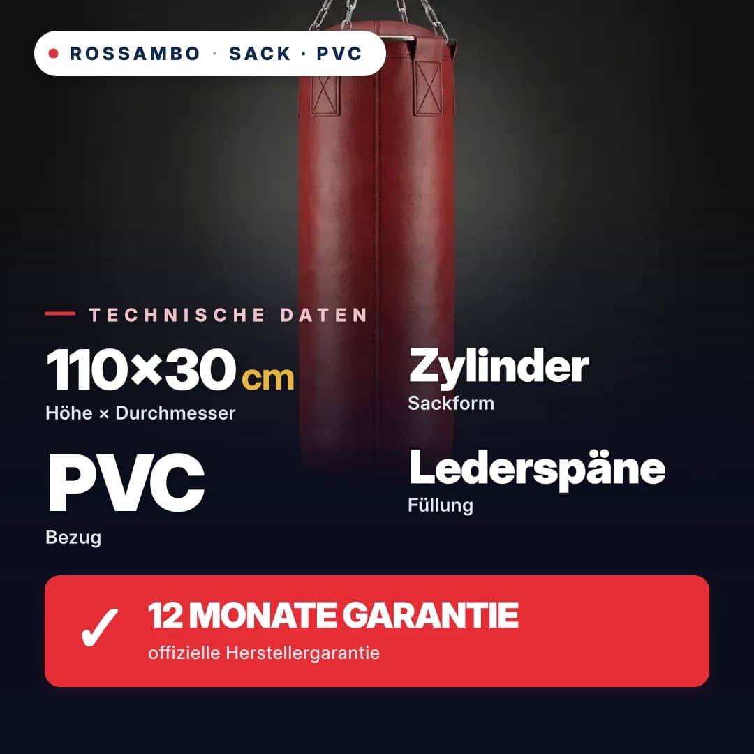Boxsack Zylinder, PVC-Plane, 110×30 cm