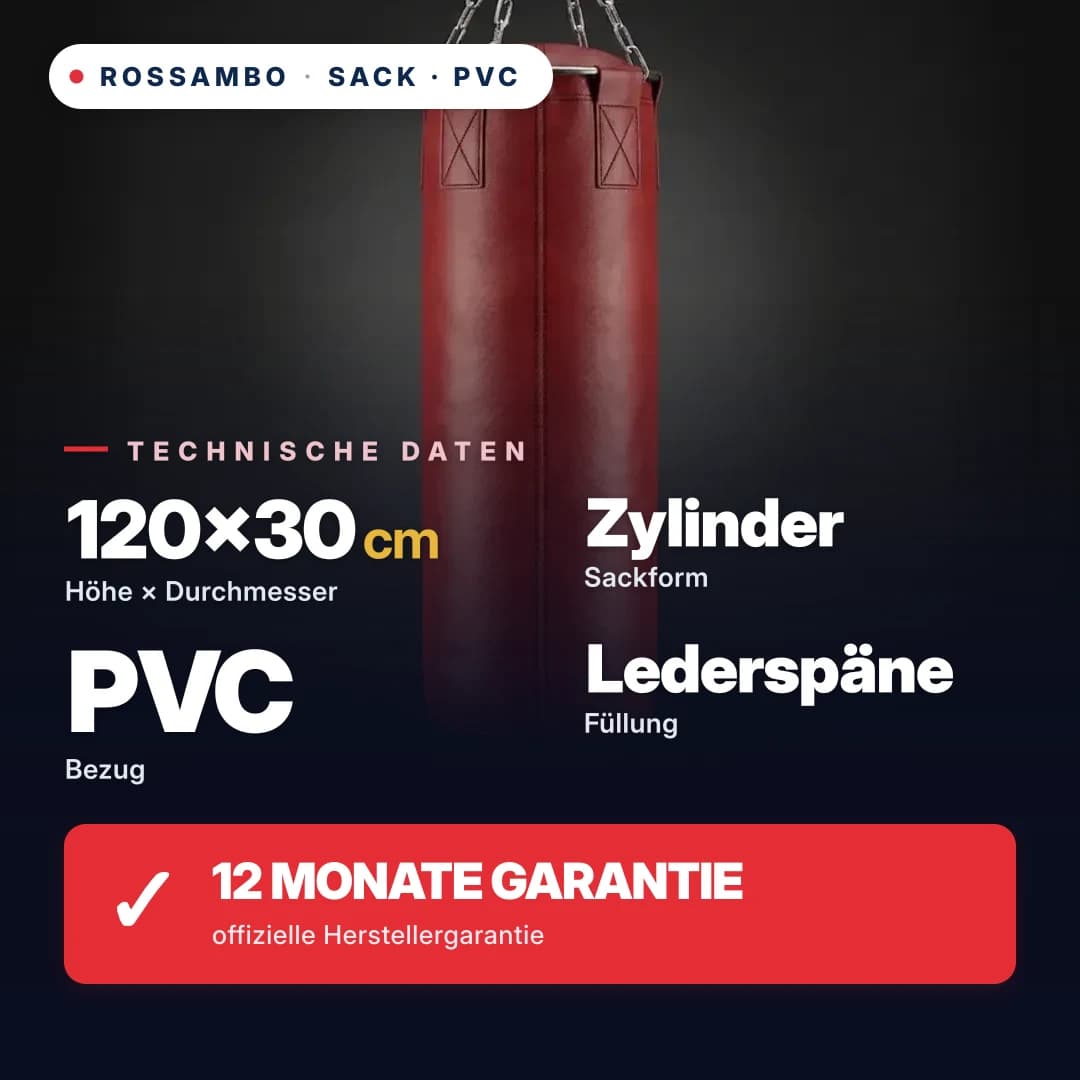 Boxsack Zylinder, PVC-Plane, 120×30 cm