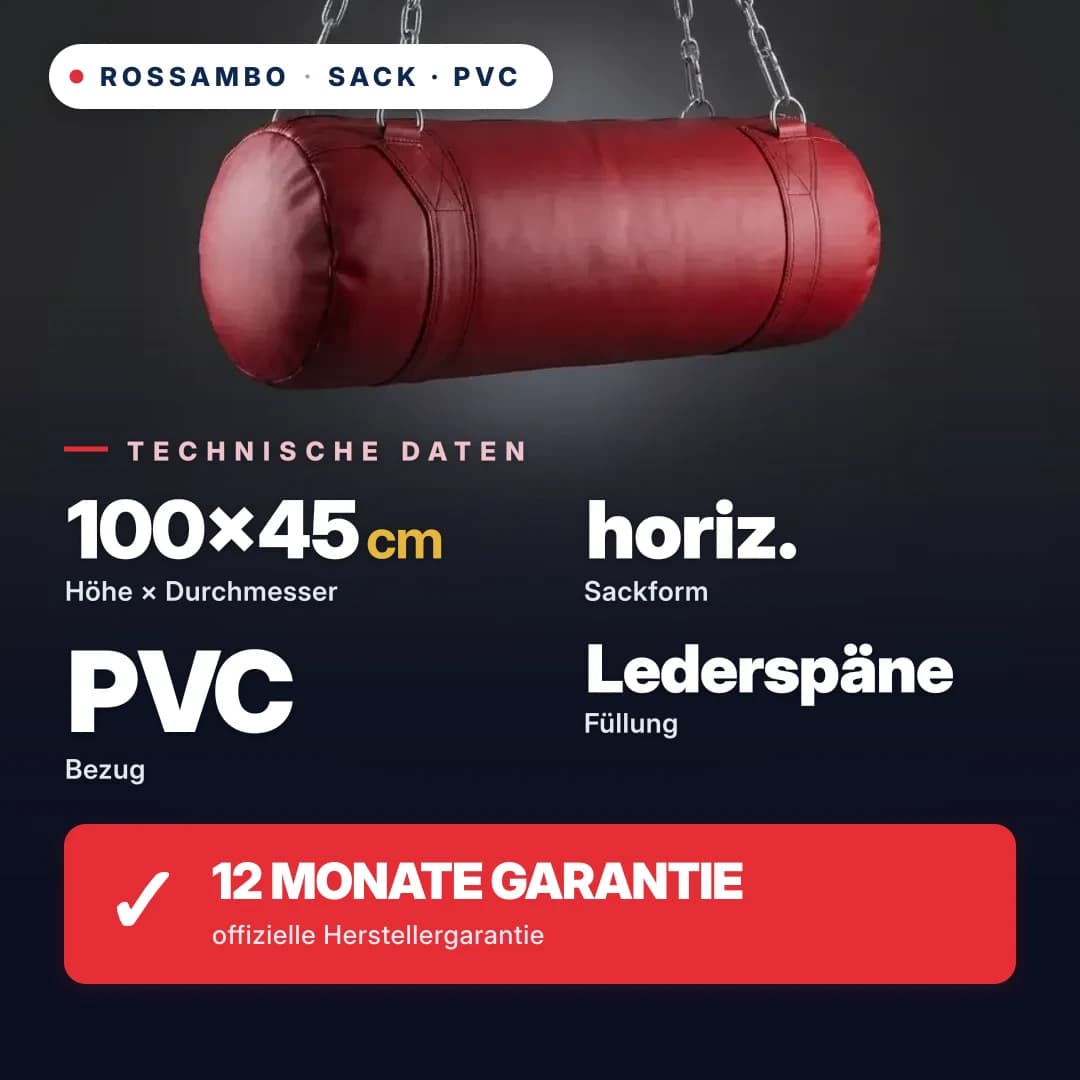 Boxsack Horizontal, PVC-Plane, 100×45 cm