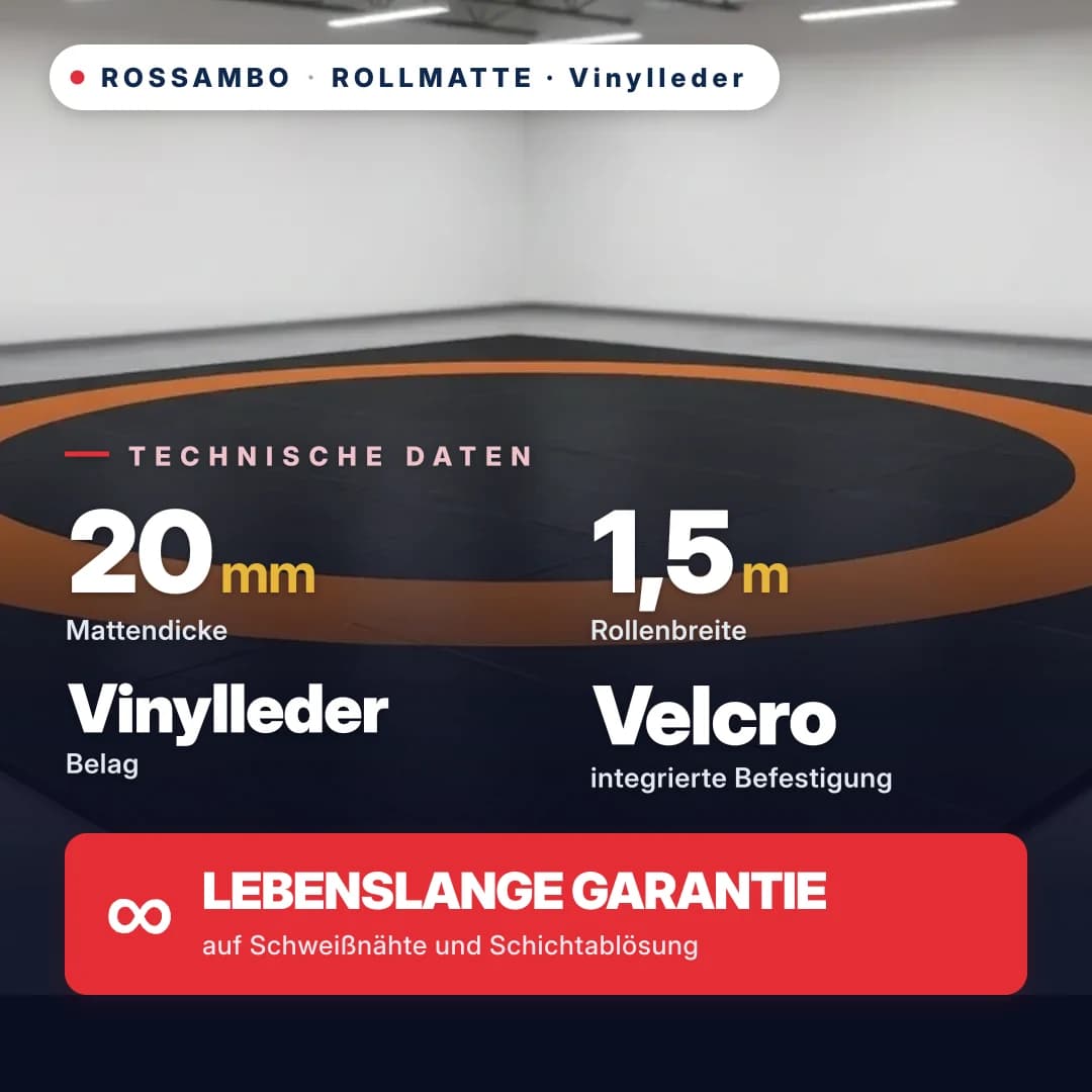 Rollmatte Kunstleder 20 mm, Preis pro 1 m²