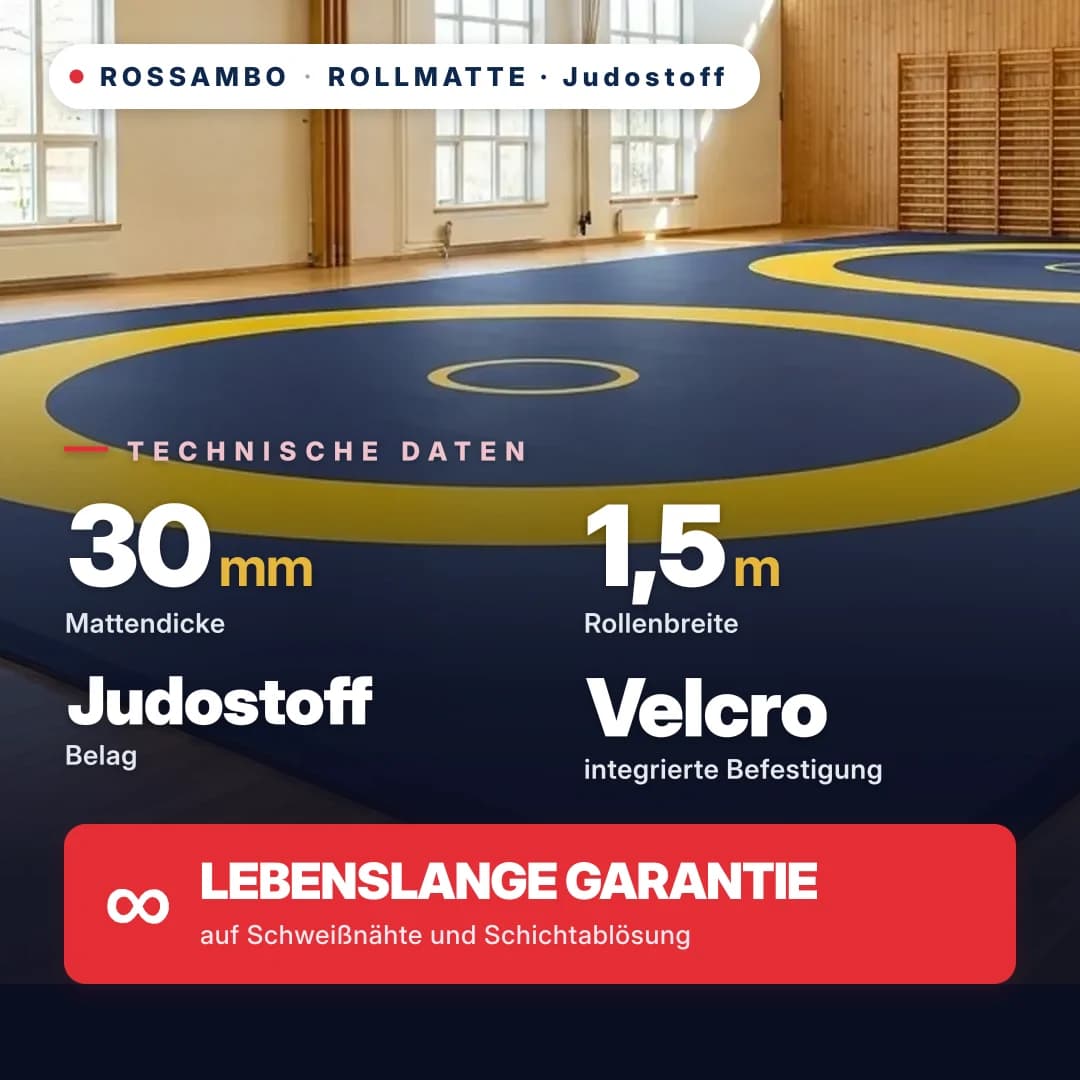 Rollmatte Judo-Gewebe 30 mm, Preis pro 1 m²