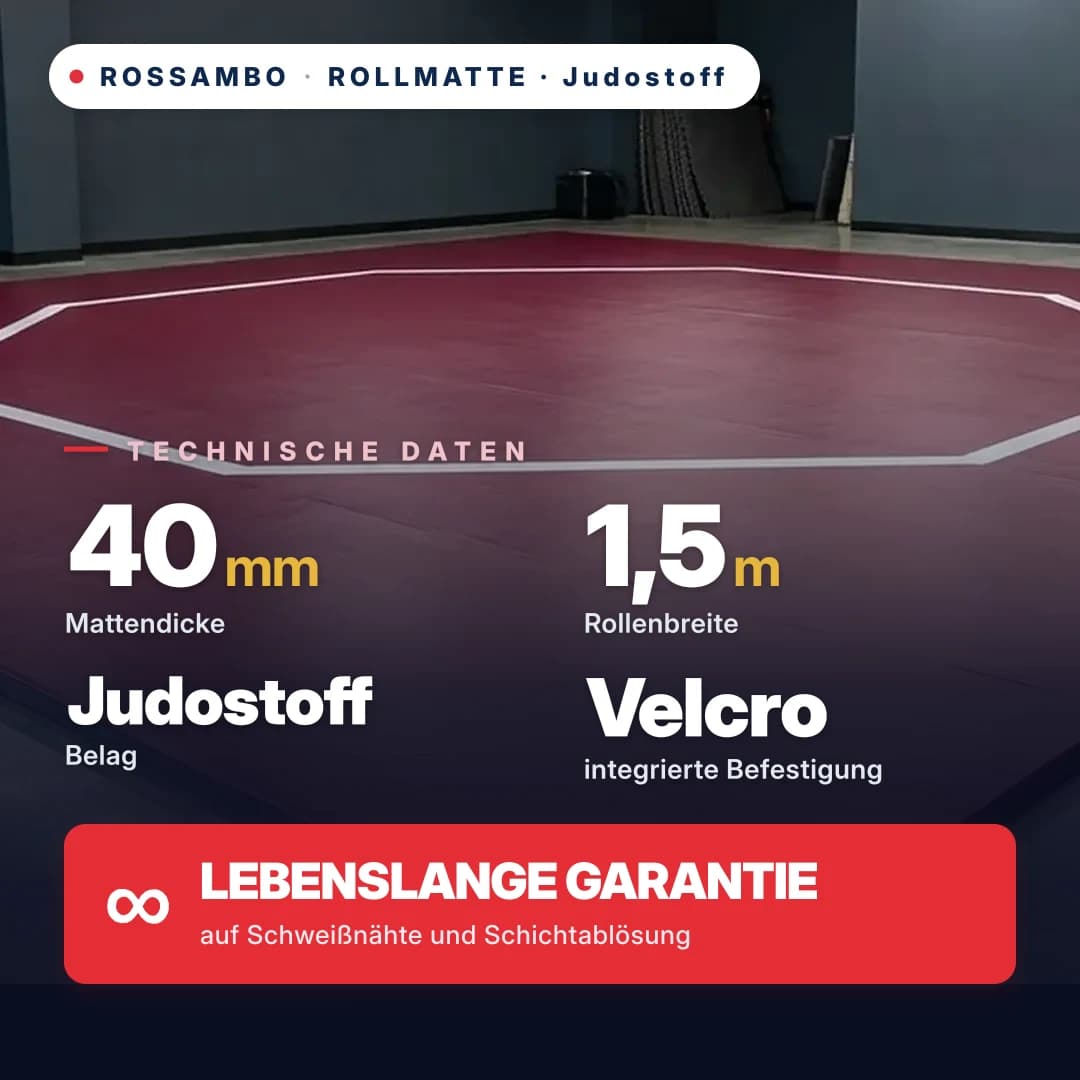Rollmatte Judo-Gewebe 40 mm, Preis pro 1 m²