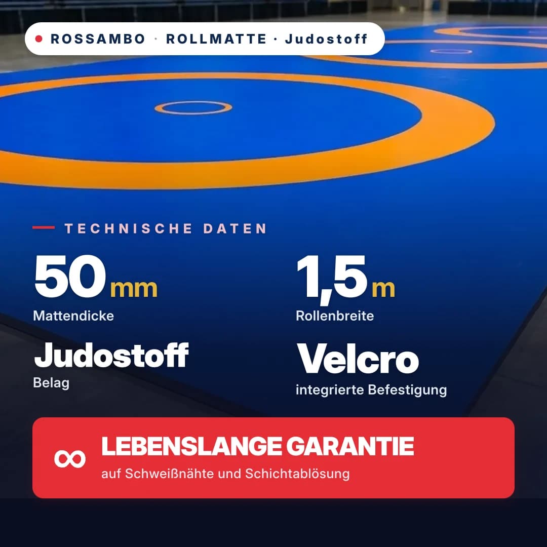 Rollmatte Judo-Gewebe 50 mm, Preis pro 1 m²