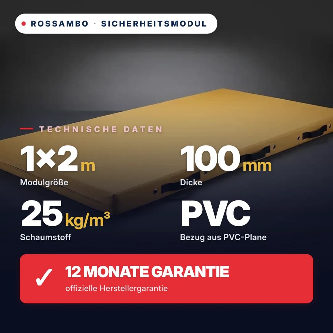 Sicherheits-Schaumstoffmodul, Schaumstoff 25 kg/m³, Oxford-Bezug, 1×2×0,1 m