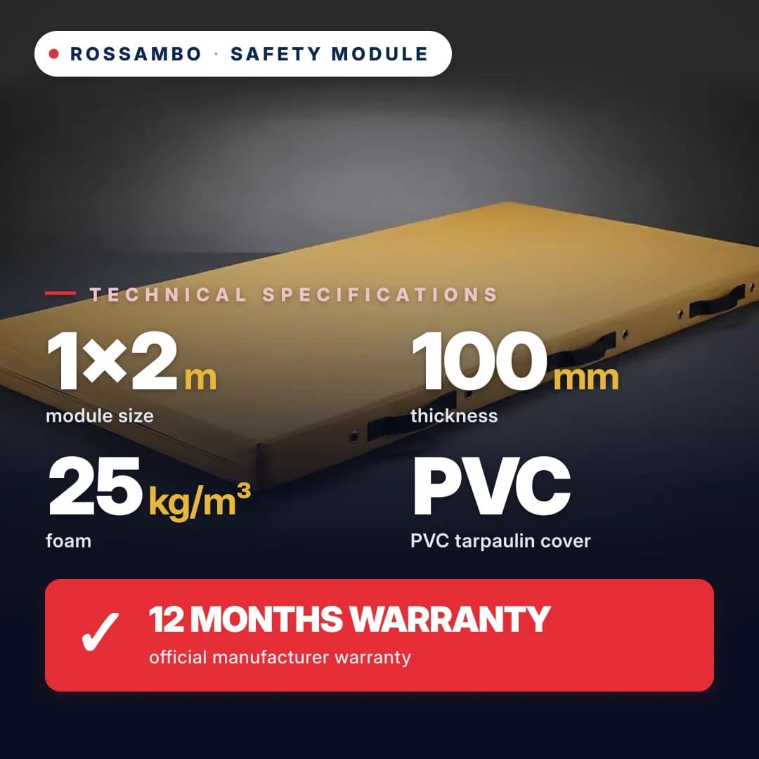 Safety foam module, 25 kg/m³ foam, Oxford cover, 1×2×0.1 m