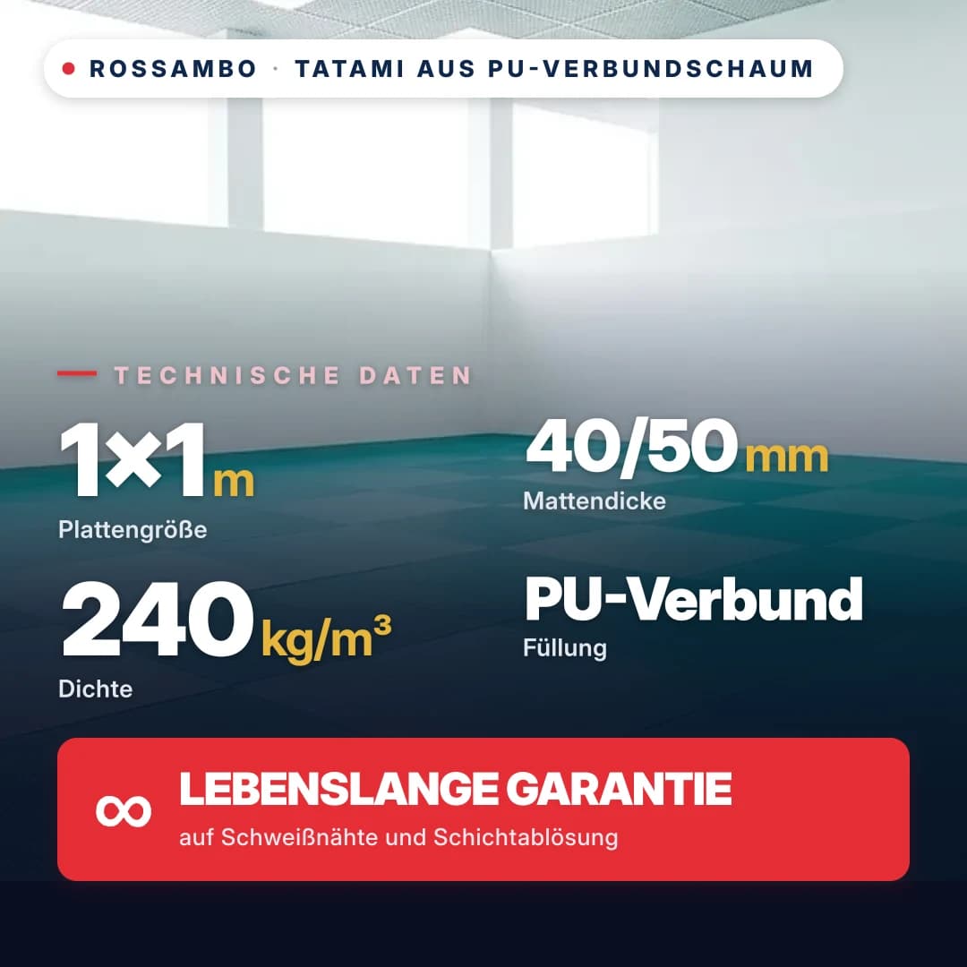 Tatami PU-Verbundschaum Baumwolle 240 kg/m³ 1×1 m