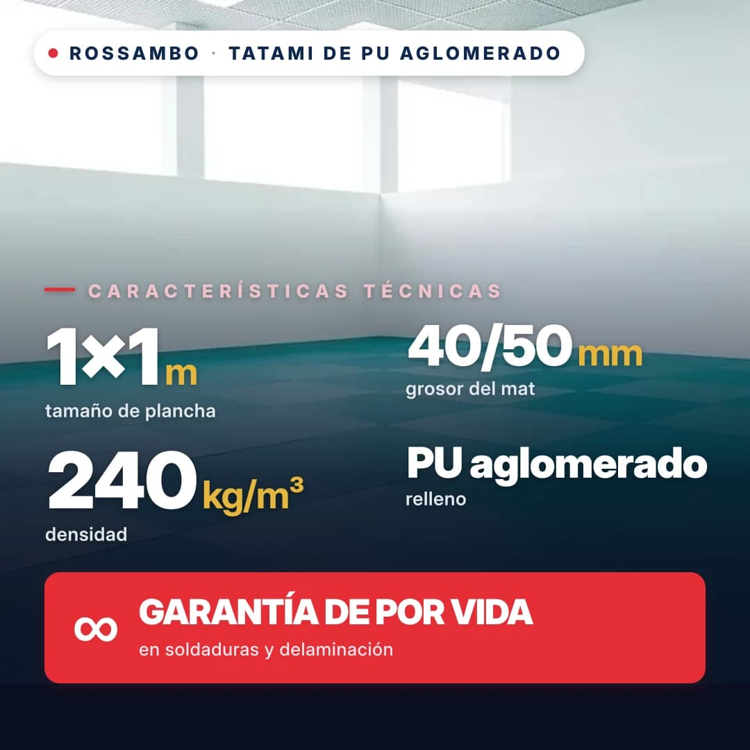 Tatami PU aglomerada algodón 240 kg/m³ 1×1 m